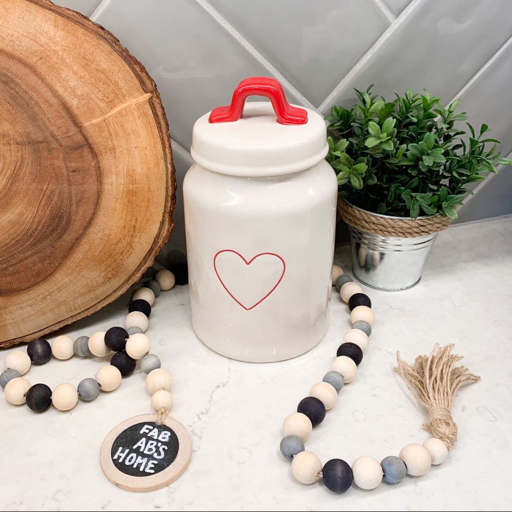 Rae Dunn Red Heart Valentines Day Medium Canister